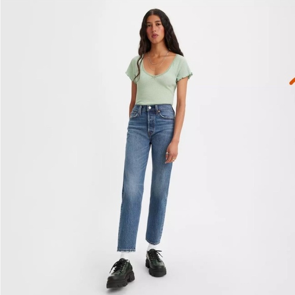 LEVI'S Wedgie Straight Leg Jeans High Rise Button Fly in size 26z - Picture 2 of 11